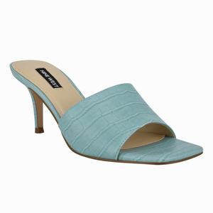 Nine West Donna Heeled Slides - Light Green - Ireland (OA1905847)